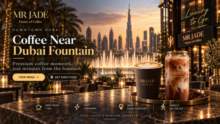 Coffee Near Dubai Fountain | MRJADE Coffee, Downtown Dubai