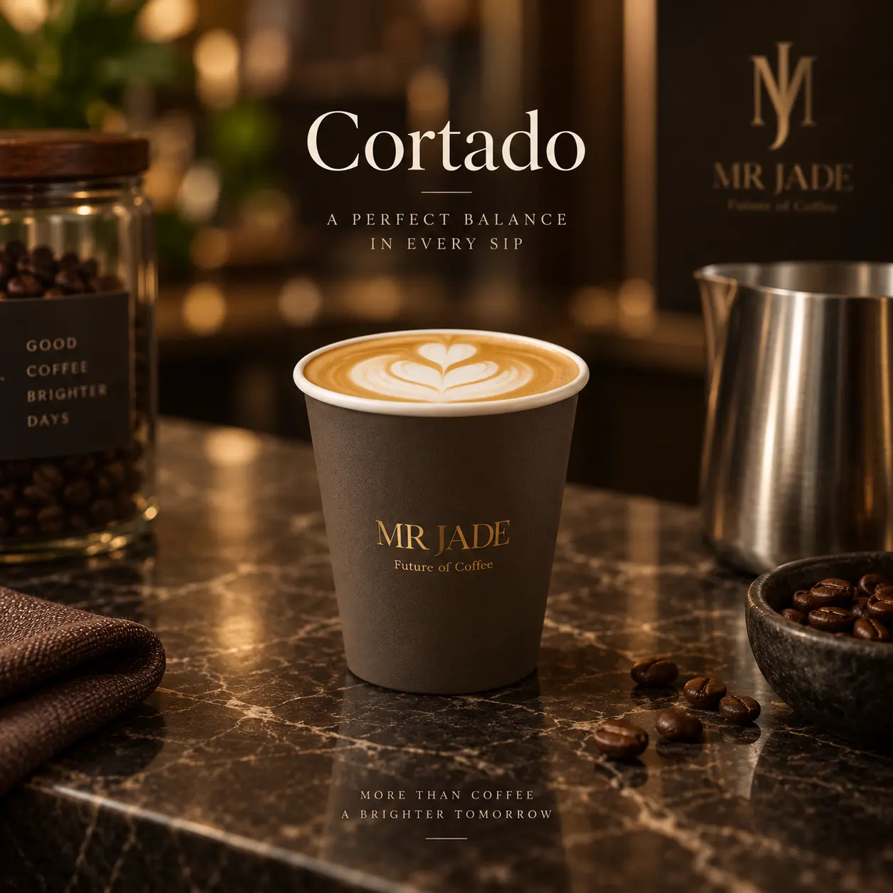 Cortado at MRJADE Coffee