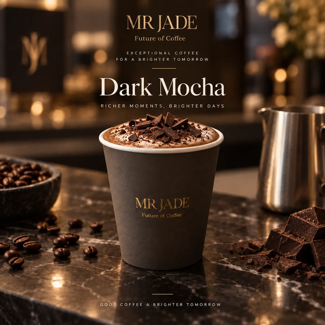 Dark Mocha at MRJADE Coffee Downtown Dubai