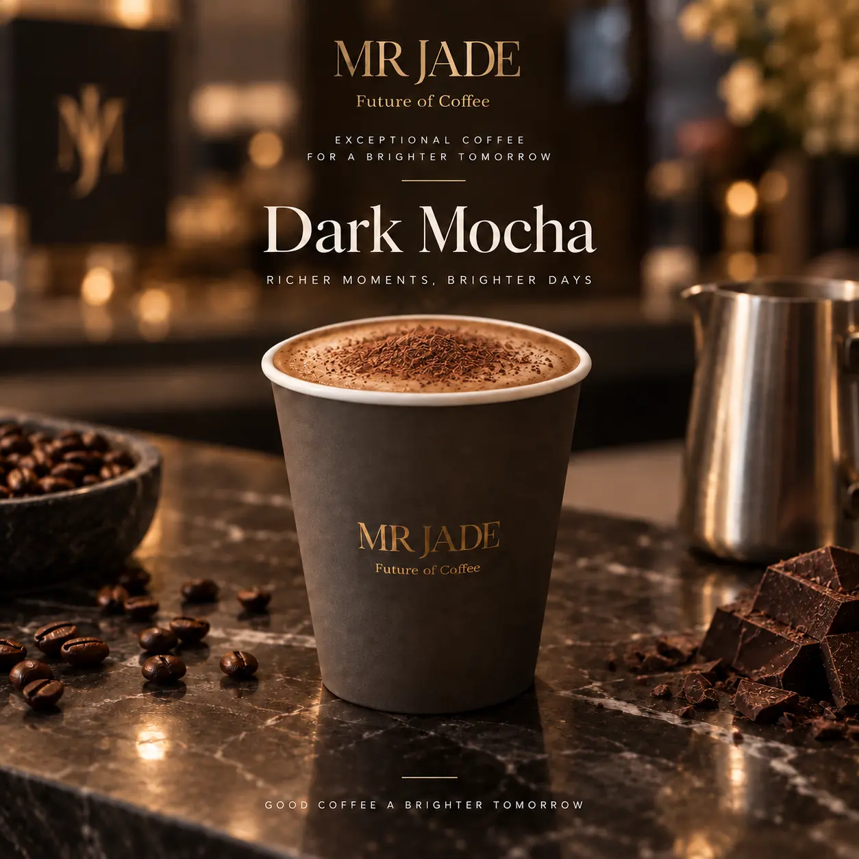 Dark Mocha with Belgian dark chocolate at MRJADE Coffee