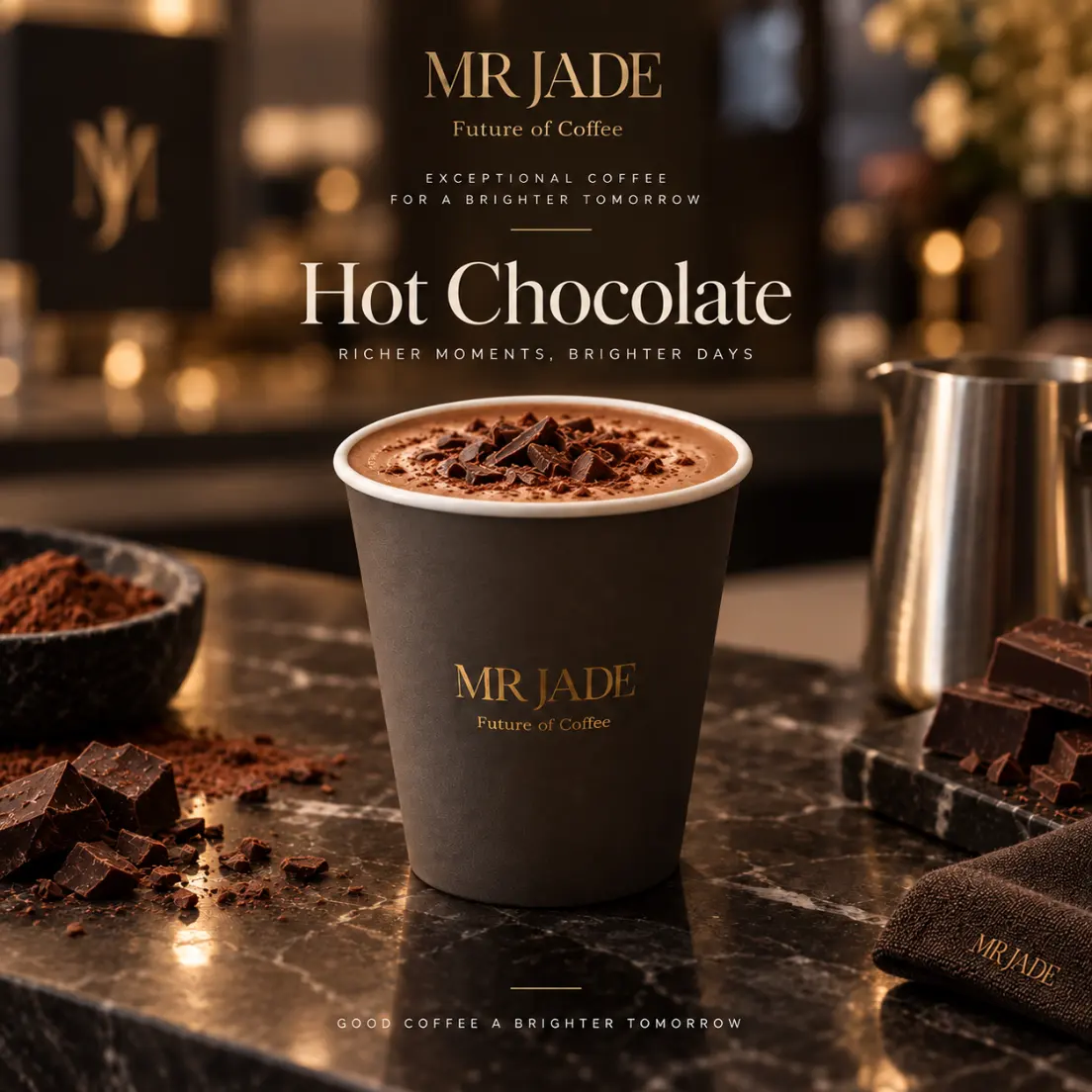 MRJADE warm drink atmosphere in Downtown Dubai