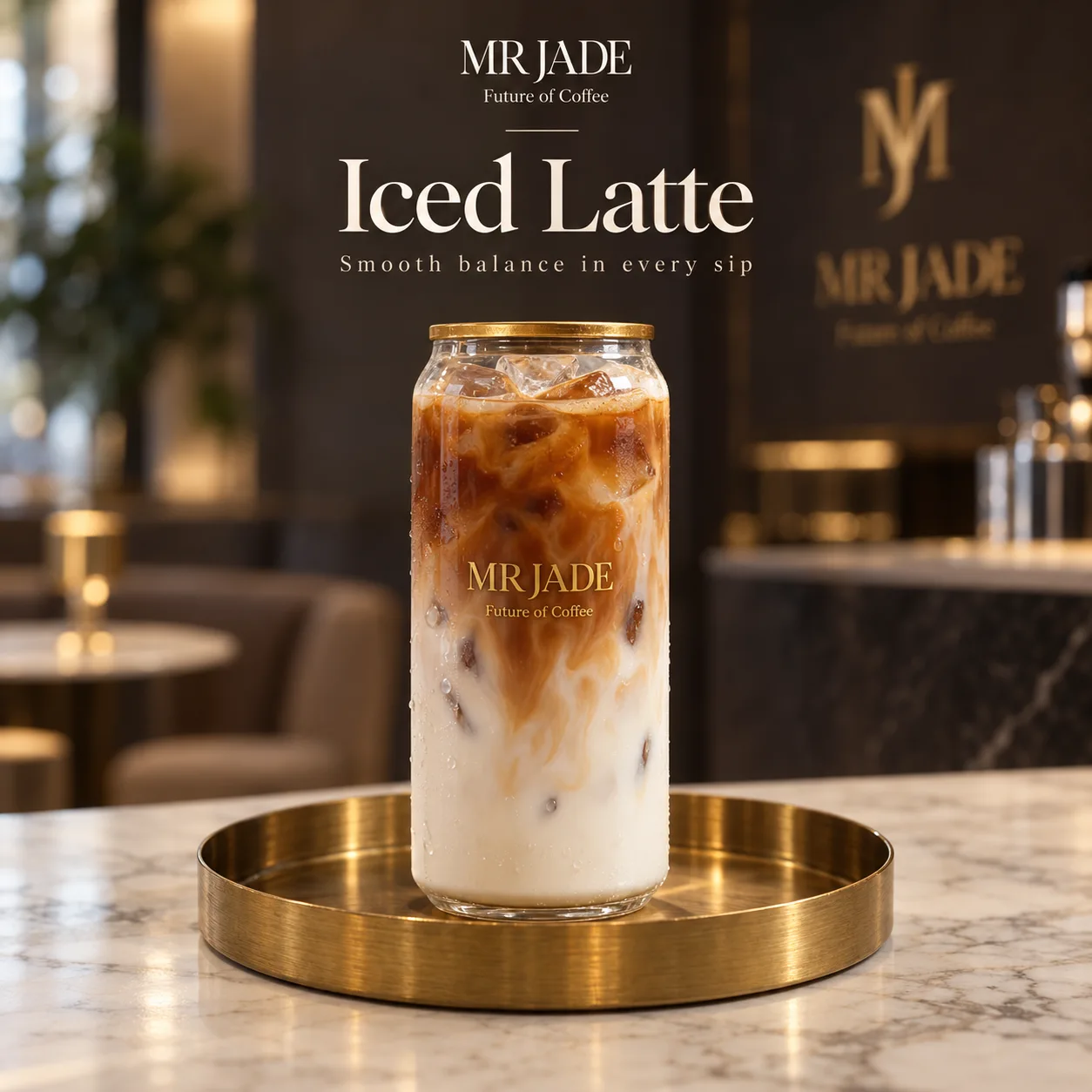 Iced latte from MRJADE Coffee, made for Dubai heat