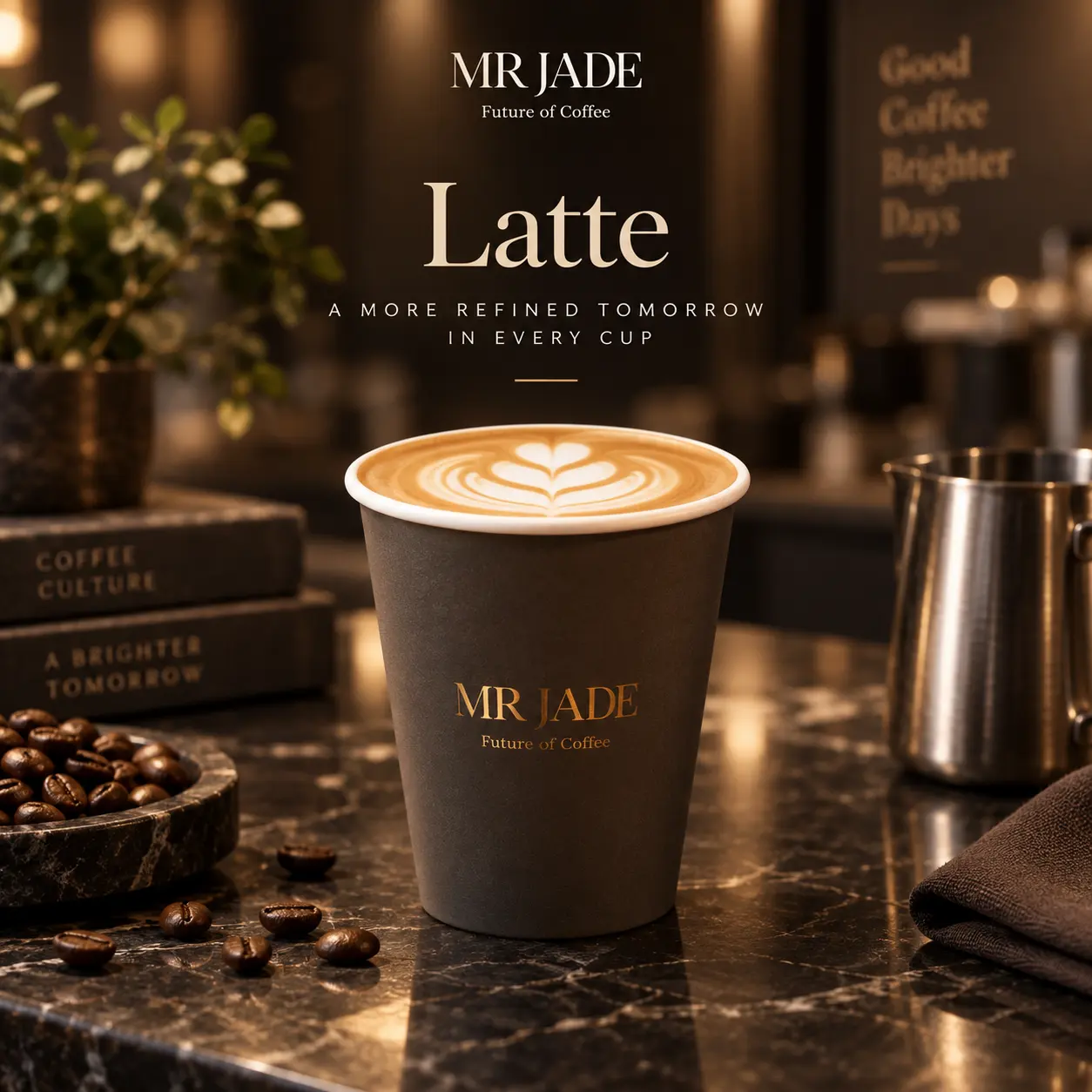Latte at MRJADE Coffee Downtown Dubai